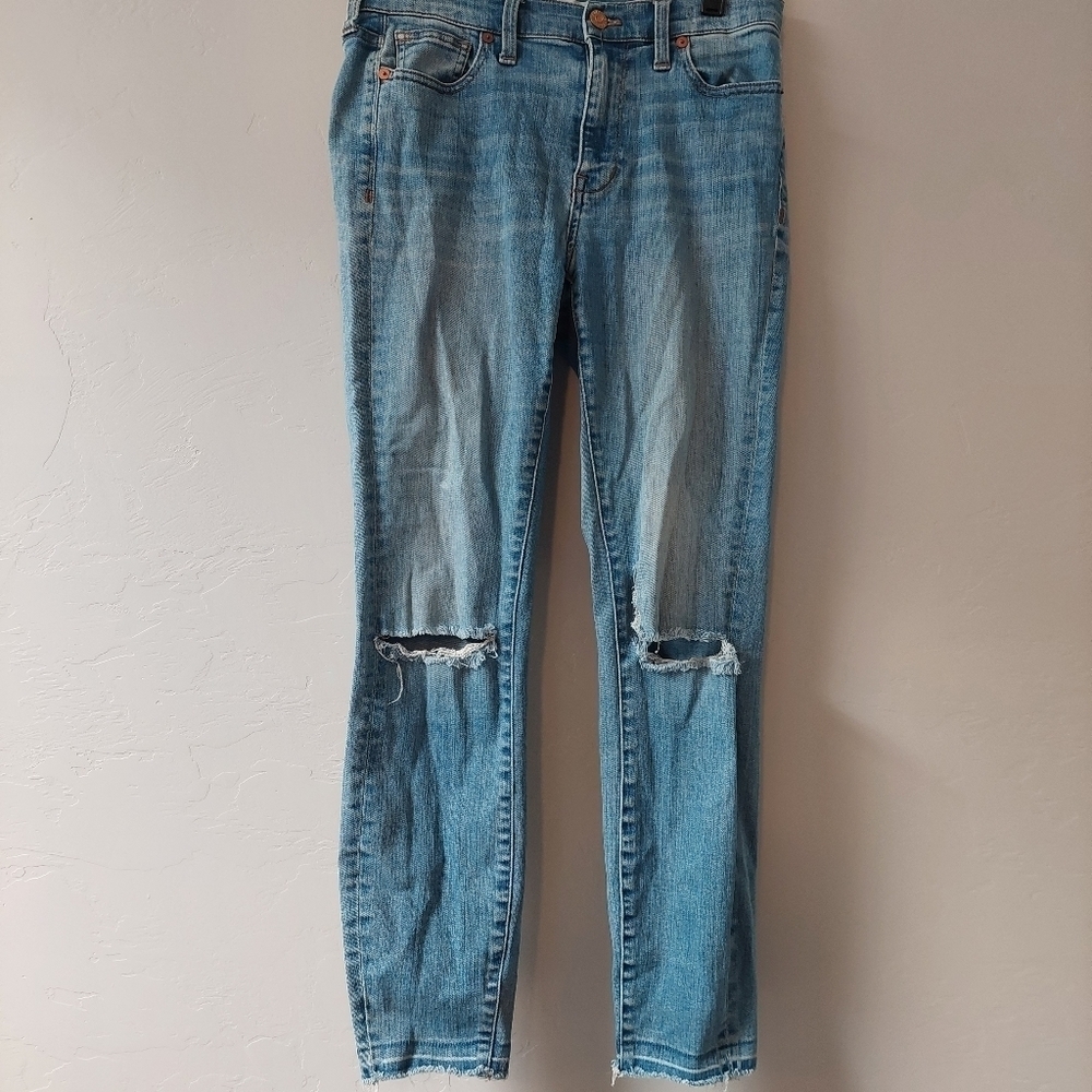 Madewell Denim Blue Jeans Pants Distressed‎ High Riser Skinny Women Size 27